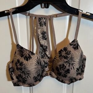 Victoria's Secret PINK Floral Push Up Bra Front Closure Padded 32C